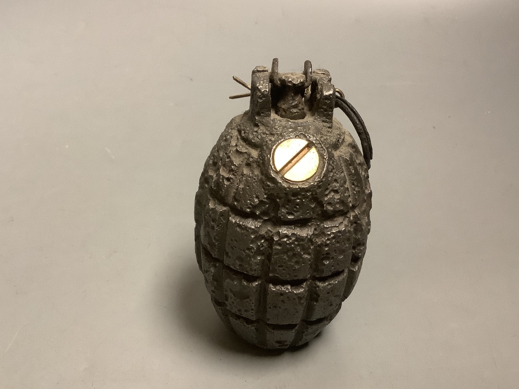 An inert British mills No.5 grenade WWI. Please note - only available to UK buyers. Collection only - postage not available.